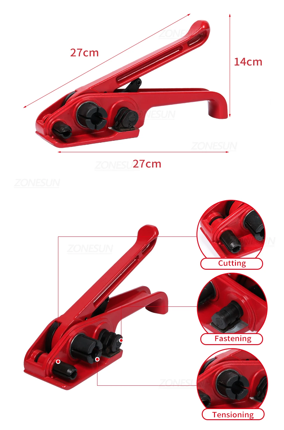 ZONESUN ZS-MST1 12-19mm PET & PP Handheld Strapping Tool