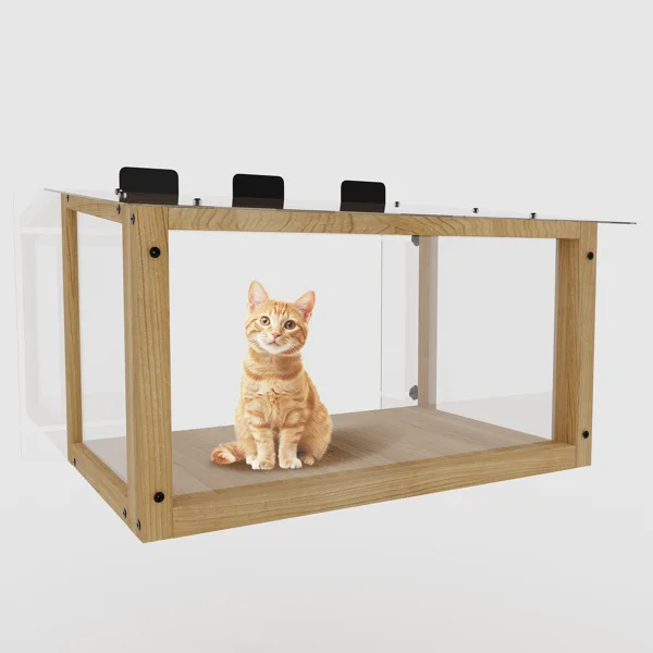 防水窗式猫栖木猫窝，木质猫窗盒，室内猫用窗式猫窝。适用于单悬窗，窗框内径，净开口宽度为24-35英寸不支持Self-Pick Up且不支持指定仓库发货-9