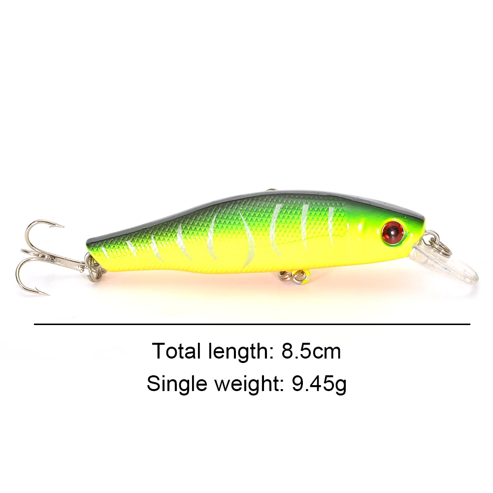 6개입 8.5cm 9.45g 미노우 낚시 루어 워블러 포퍼 크랭크베이트 배스 하드베이트