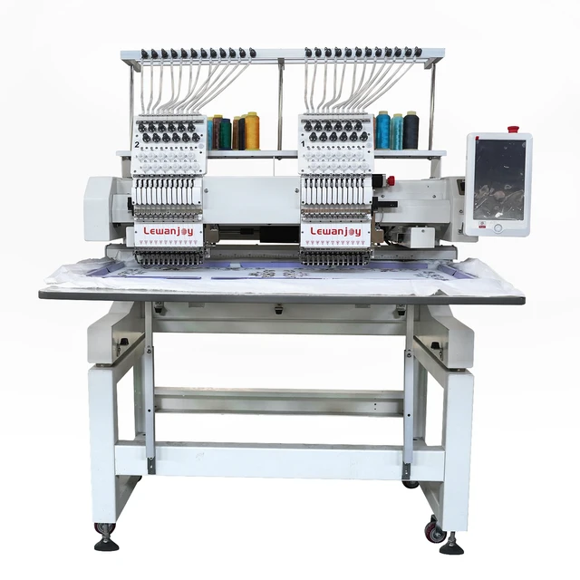 Professional Two Head Embroidery Machine For Designer Atelier 12/15 Needles for Cap T-shirt Hat High Speed