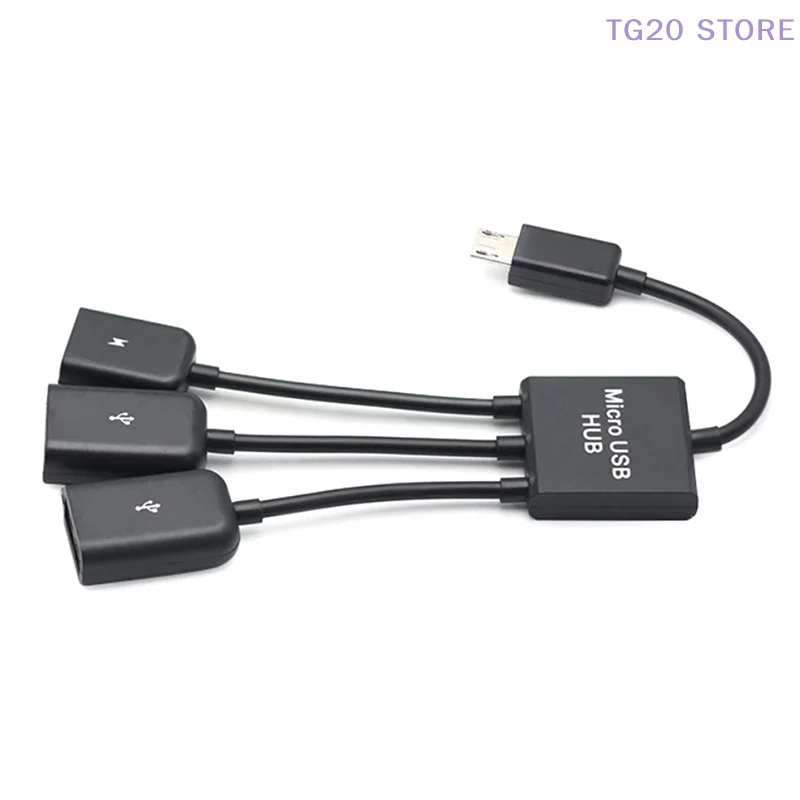 3in1 Micro USB To 2 OTG 3 Port HUB Cable Splitter Micro-USB Type-C Adapter Converter For Tablet Android Mouse Keyboard