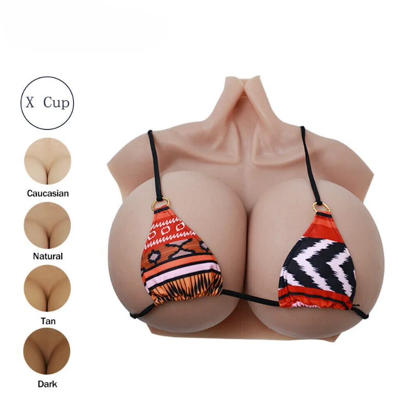 X Cup Silicone Huge Breast Form Fake Boobs for Drag Queen Crossdresser Stage Performance Costumes