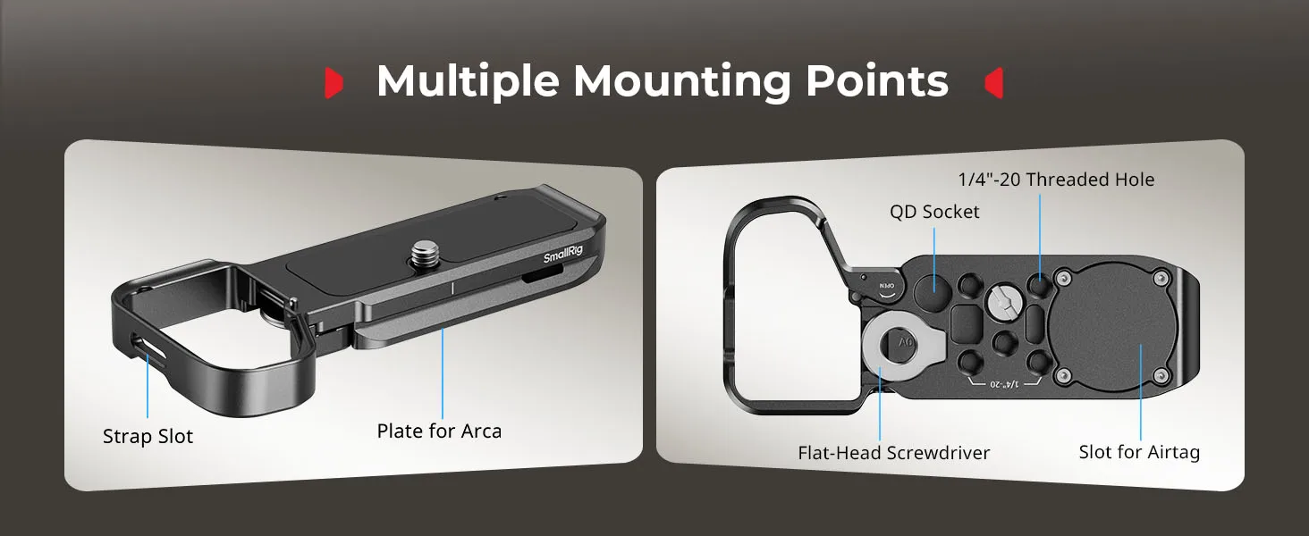 A7C II/A7CR Mount Plate with AirTag Slot for Sony Alpha 7C II / Alpha 7CR with A