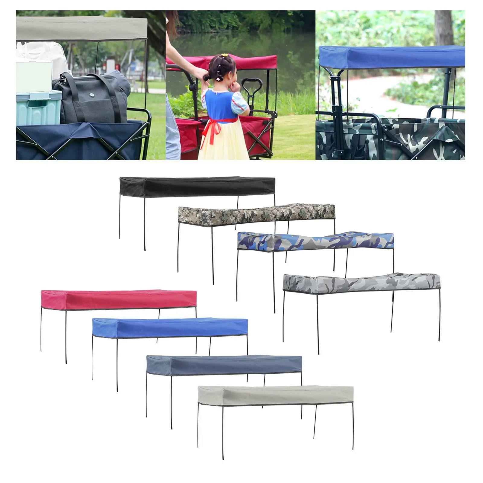 smtyteeng Wagon Canopy Transport Trailer Replacement Garden Camping Cart