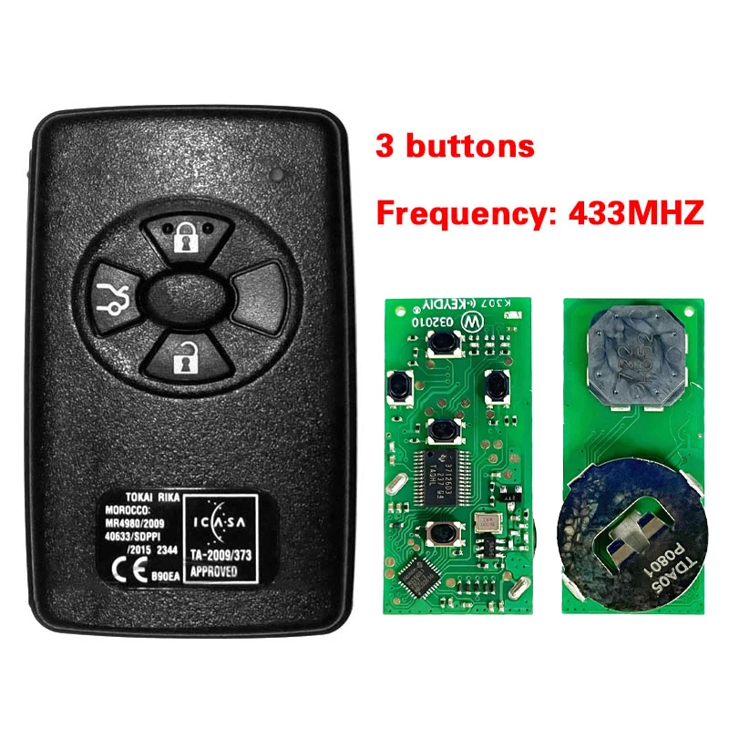 

CN007302 3 buttons Smart key For Toyota Corolla 02.2010-06.2013 MDL B90EA 433MHz Europe ASK 98chip