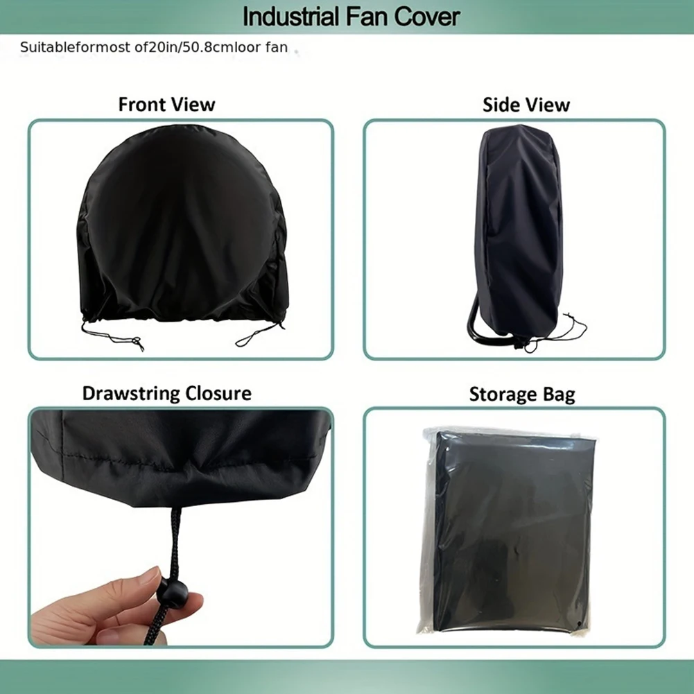 210D Oxford Cloth Foldable Industrial Electric Fan Cover 1pcs 61x19x61cm