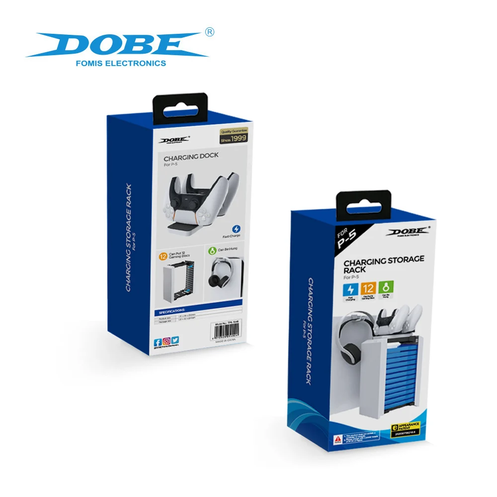 Dobe Charging Storage Rack Per Playstation 5/Xbox One Vertical Deck 12Pc Game Case Holders Controller Charger Headphone Hanger