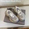 Novelty Mesh Hollow Crystal Patchwork Round-Toes Woman Sneakers Mixed Colors Lace-Up Anti-Slip Platform Heels Zapatillas 35-44 1