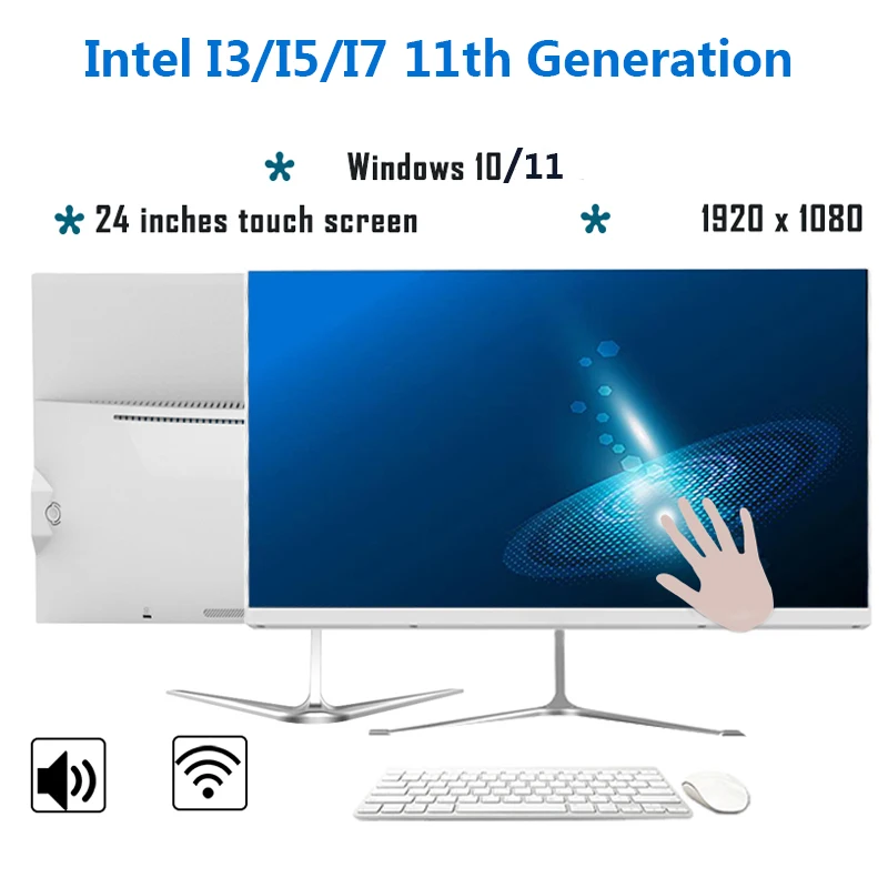 Tudo Em Um PC Touch Screen Intel Core i3/i5/i7 11ª Área de Trabalho ...