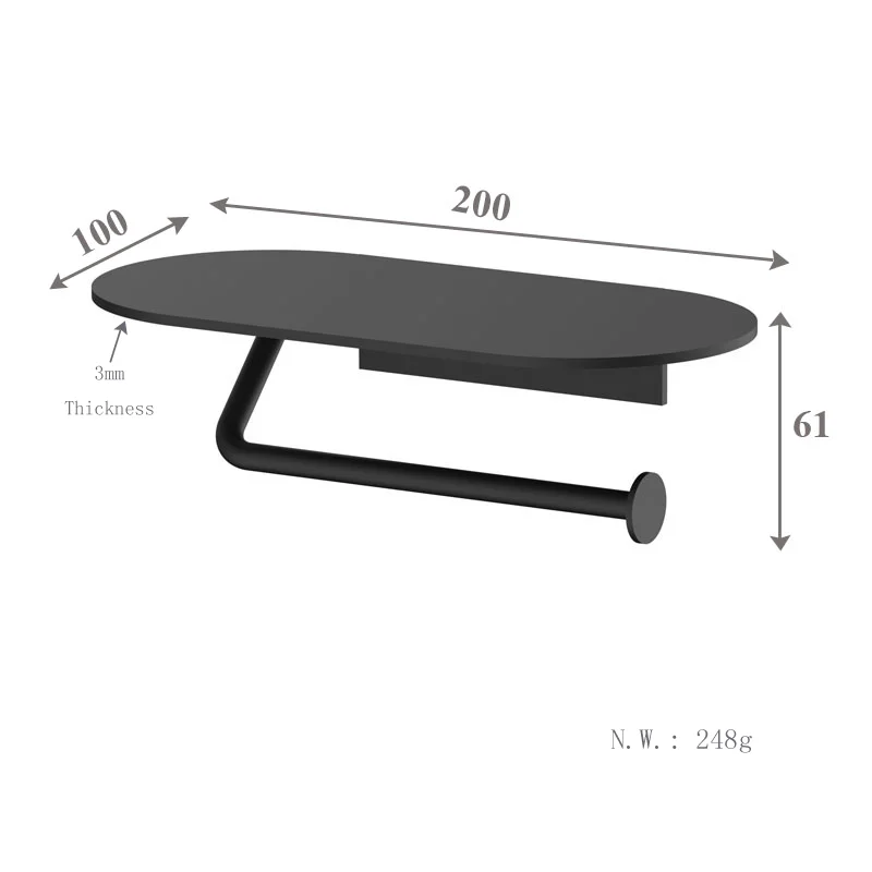 Toilet Paper Holder Bathroom Paper Rolls Holder Aluminum 3M Tape Hanger Shining Free Punch Hardware