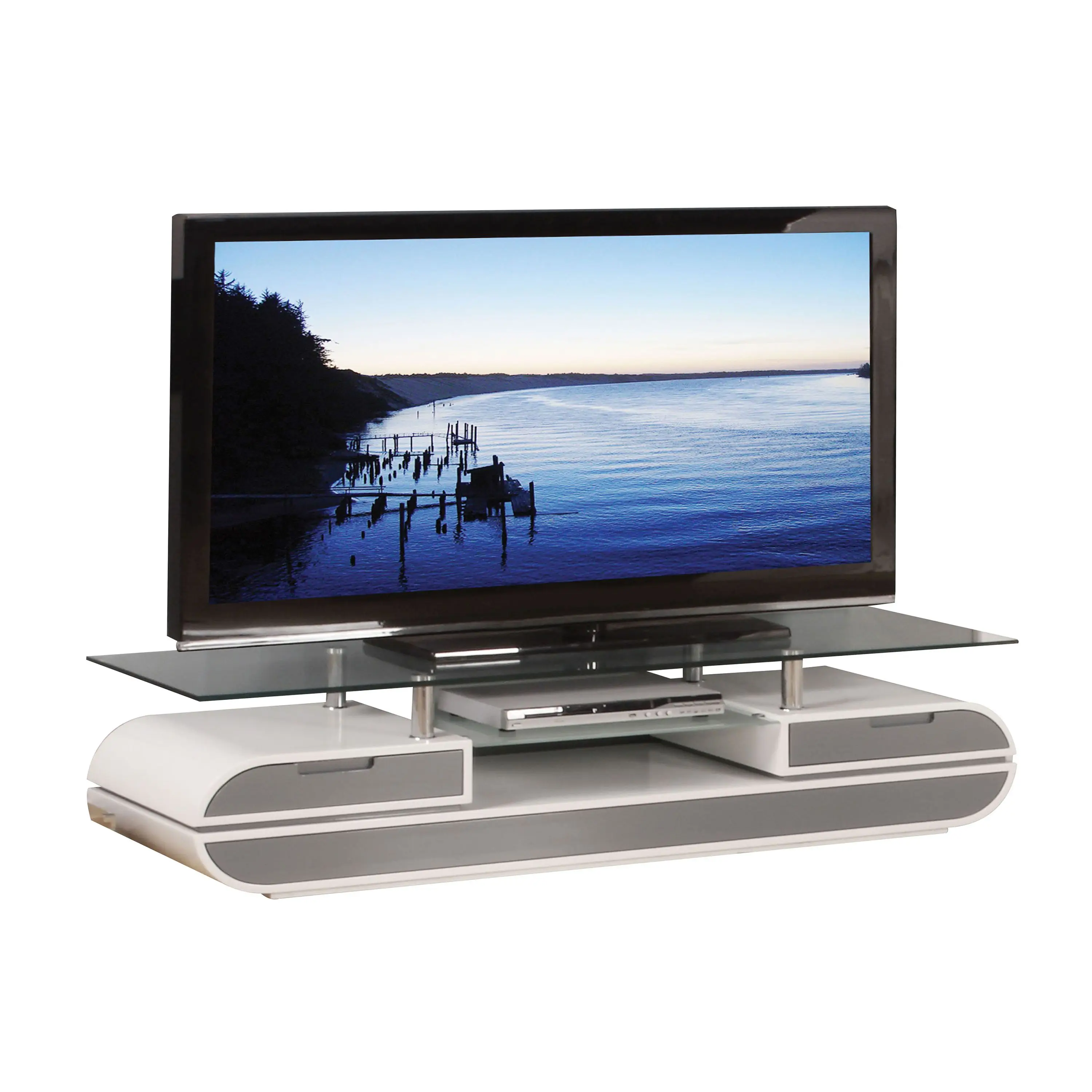 ACME Lainey TV Stand in White & Gray