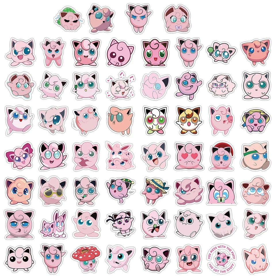 子供のためのpokémon防水ステッカー、かわいいジギングパフ