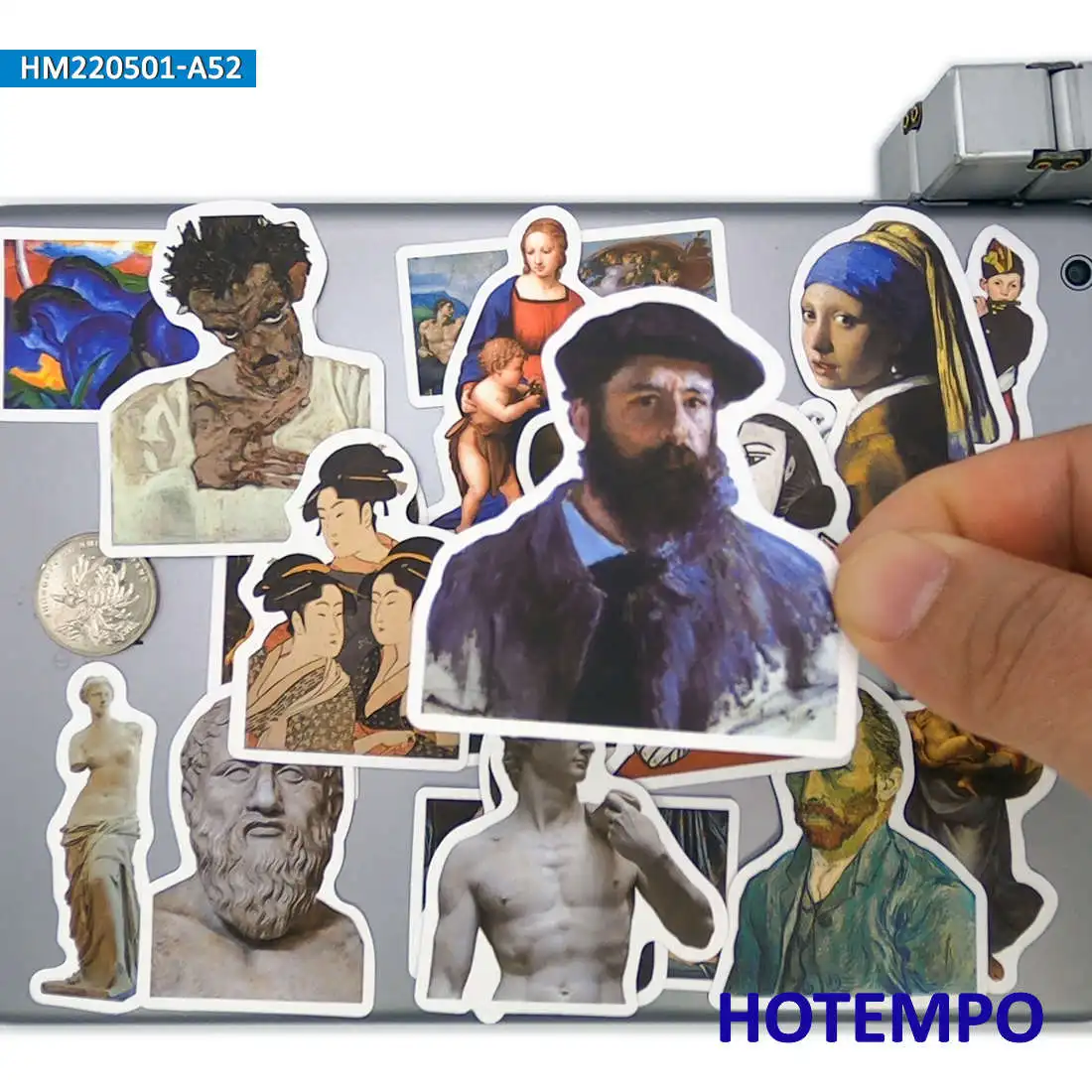 50PCS Ölgemälde Kunst Graffiti Van Gogh Künstler Zeichnen Aufkleber Aufkleber für Sammelalbum Telefon Laptop Skateboard Motorrad Auto Aufkleber – Detail 4
