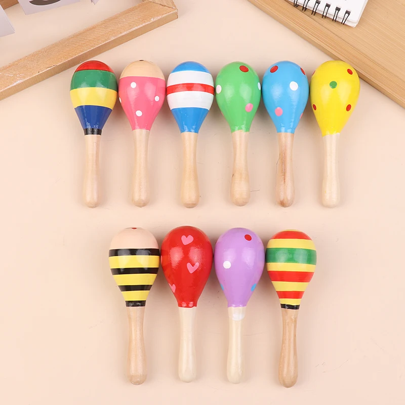 Montessori Wooden Toys Baby Sand Hammer Early Education Music Development Instrument Puzzle Games Toys For Children 1 2 3 Years
