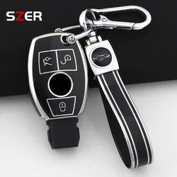 Pink TPU Car Key Case Shell Keychain for Mercedes - Benz Accessories (Black Set 2)