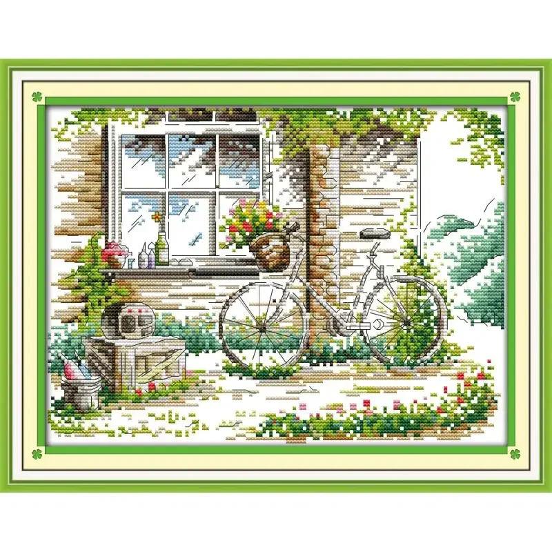 Joy Sunday Scenery Series Cross Stitch Kit Aida 16/14/11CT HD Patterns Counted Printed Fabric DIY Embroidery Set Home Decor Gift