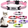 Personalized Customize  Cat Collar Name Fast Breakaway Nylon Id  Bell Pet Products Small Adjustable Unisex Kitten Supplies 1