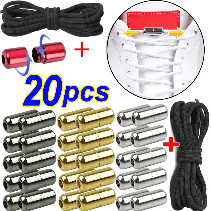 남녀공용 탄성 플랫 신발끈, 금속 캡슐 신발 끈 없음, 성인용 스니커즈 신발 끈, 레이지 레이스 스포츠 신발 캡슐 타이, 2 개, 10 개 