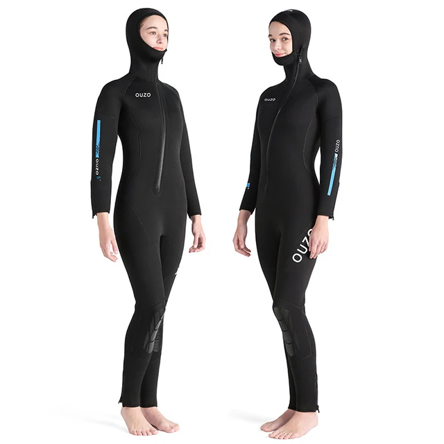 5mm Neoprene hooded Wetsuit Women Front Slant zip Full Body Diving Suit  Surfing Snorkeling Spearfishing Winter Thermal Swimsuit - AliExpress