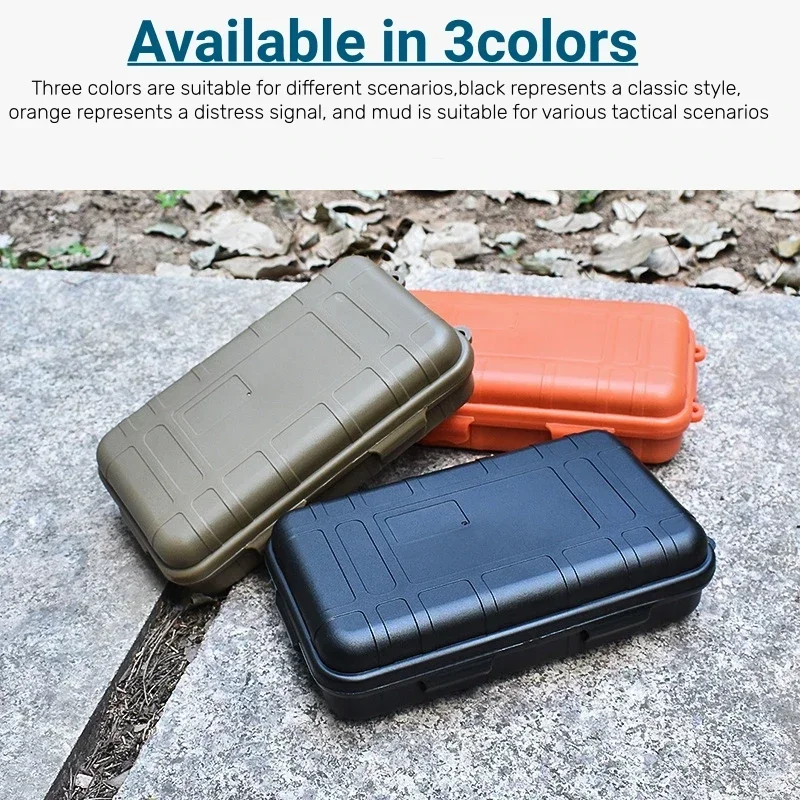 1pc ToolBox Survival Sealed Box Outdoor Waterproof Safety Portable Dry Plastic EDC Tools Camping & Hiking Safety & Survival