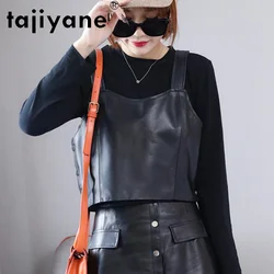 Tajiyane Tops Waistcoat Women 2022 Early Spring New Short Navel Outer Coat Femal Sheepskin Sleeveless Jacket Women's Vest Tide