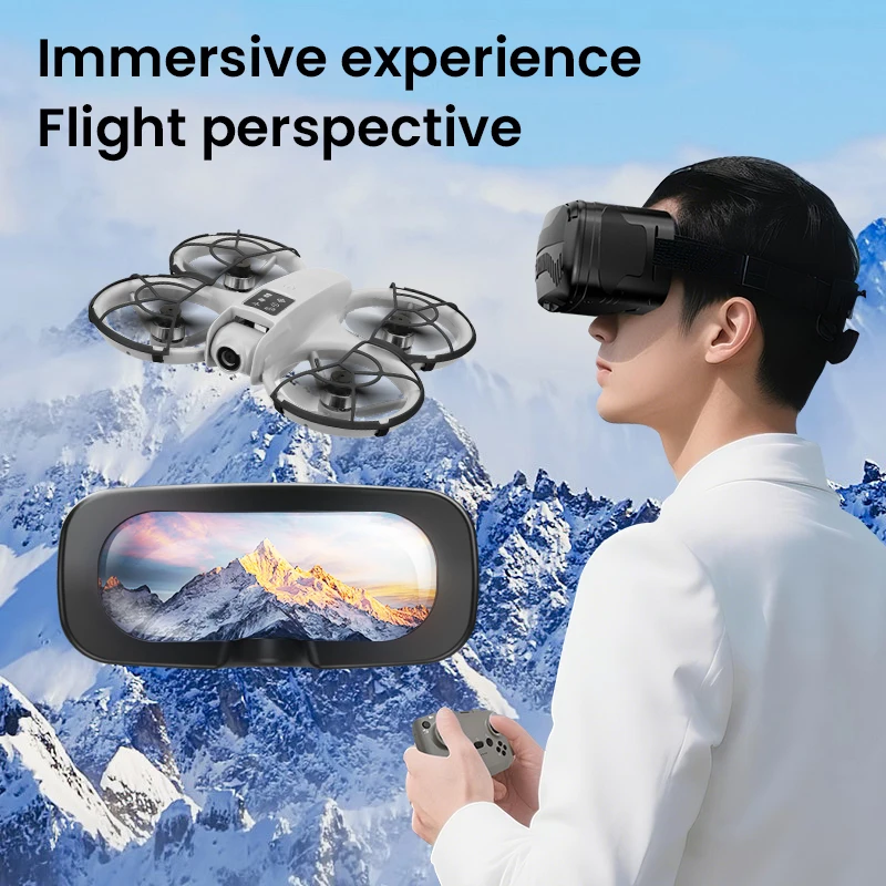 안경이 있는 RC 드론 WIFI FPV H36 드론 광각 HD 4K 카메라 고도 유지 RC 접이식 쿼드콥터 드론 헬리콥터 장난감 선물