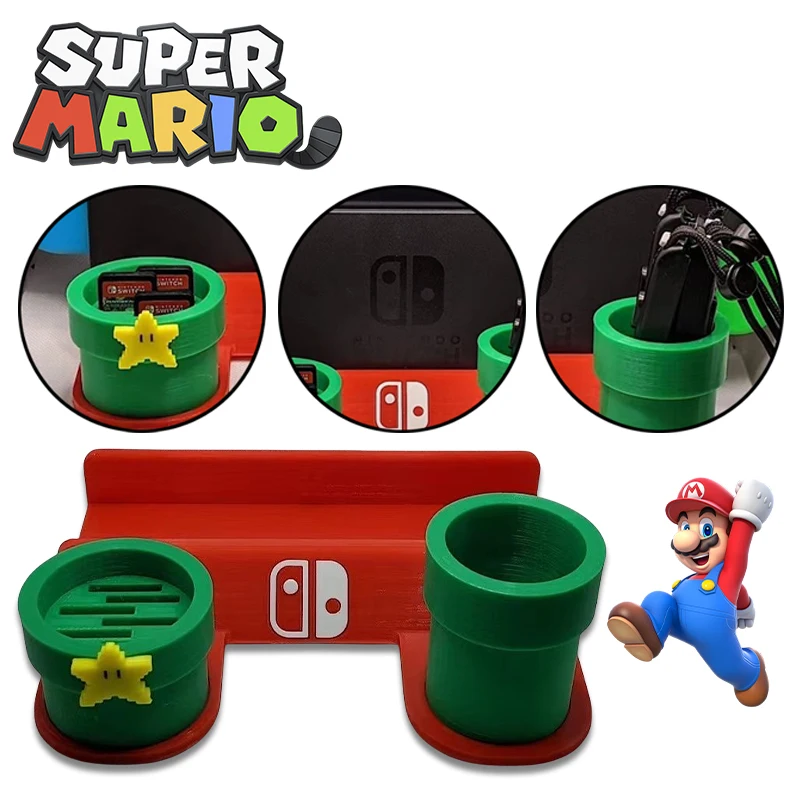 Super Mario Bros Cartoon Desktop Storage Staffa Per Nintendo Switch Ns Game Card Holder Anime Joy Con Accessori Per Console Di Gioco