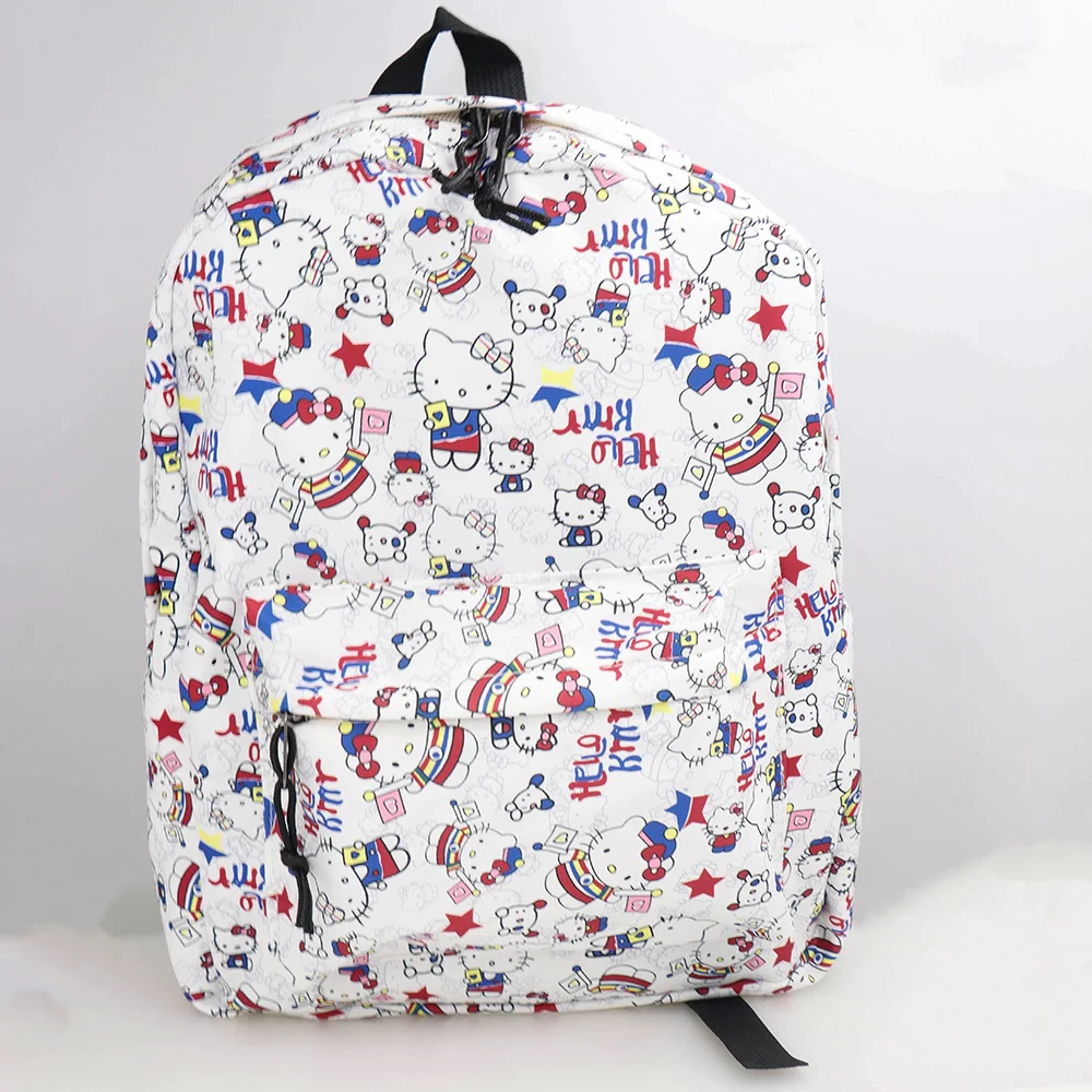 Sanrio KT cat trendy and versatile school bag, graffiti student women's backpack, lightweight and large-capacity backpack