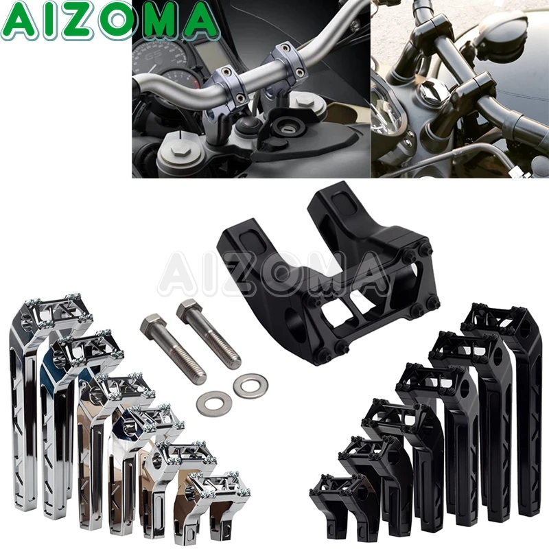

Riser 4-14 дюймов с ЧПУ 25 мм зажим на руль для Harley Dyna Street Bob Softail Fat Boy Sportster Touring FLHR Road King