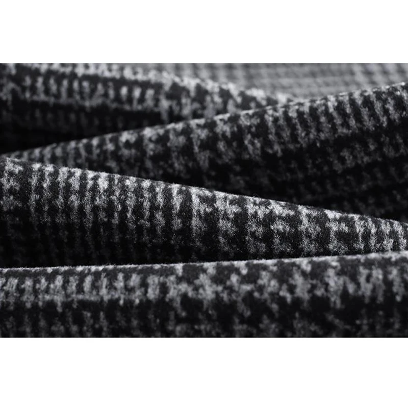 Pantaloni di lana da donna autunno inverno nuova tasca scozzese moda coreana addensare pantaloni a vita alta dritti a gamba larga alla caviglia 6