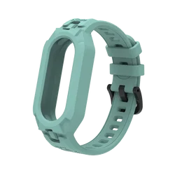 Premium Silicone Replacement Band for Xiaomi Mi Band 9 - Soft, Durable, and Comfortable Strap (LGreen)