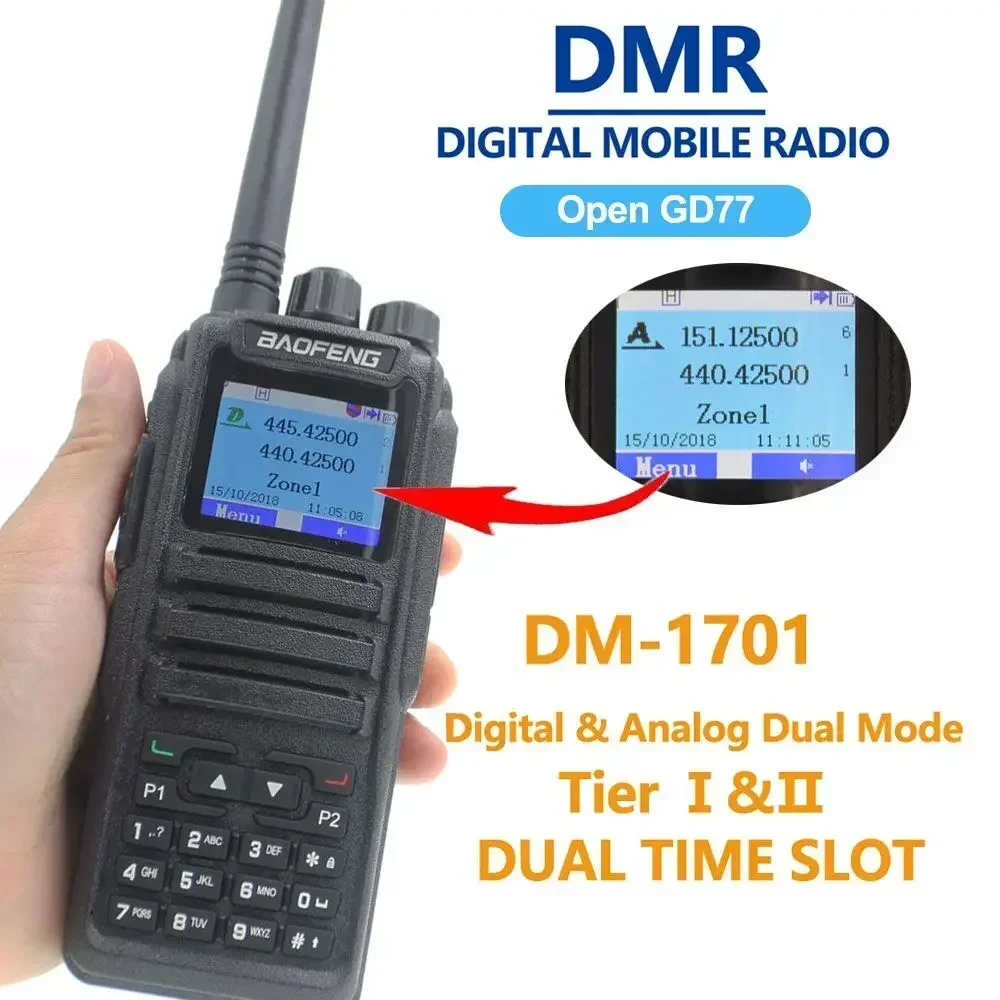 BaofengDM1701DigitalDMRVHFUHFOpengd77WalkieTalkieBaofengBF