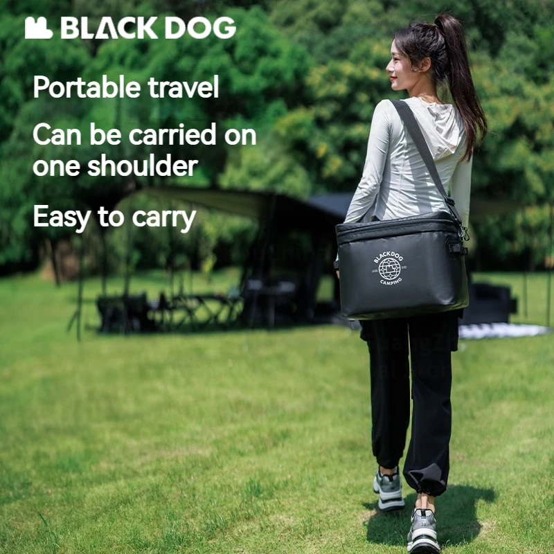 BLACKDOG 20L 아이스백 피크닉 숄더 스트랩 포함 야외 휴대용 캠핑 누수 방지 단열 보온 도시락 쿨러 PVC 박스