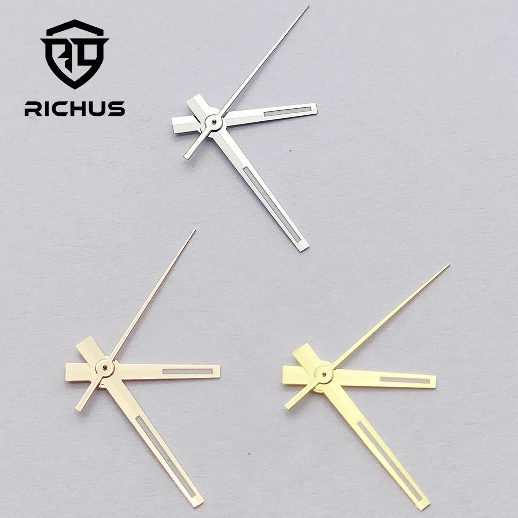 Luxury Silver, Gold, and Rose Gold Watch Hands with Green Luminous Finish