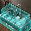 Light Luxury Silver Nano Sink for Kitchen Modern Stainless Steel Three-hole Kitchen Sinks Creative Household Sinks for Balcony 5
