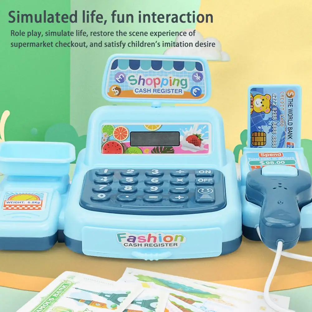 Children's Simulation Shopping Cash Register Toys Role-playing Baby Cash Children Model Games Register Pretend Supermarket Q6t5