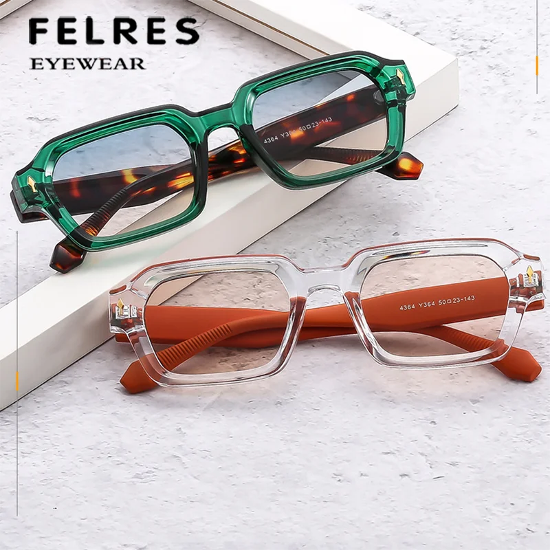 Designer Square Glasses Frame Prescription Optical Lenses Reading Glasses Anti Blue Light Simplicity Glasses FELRES +1.75 +2.25 2