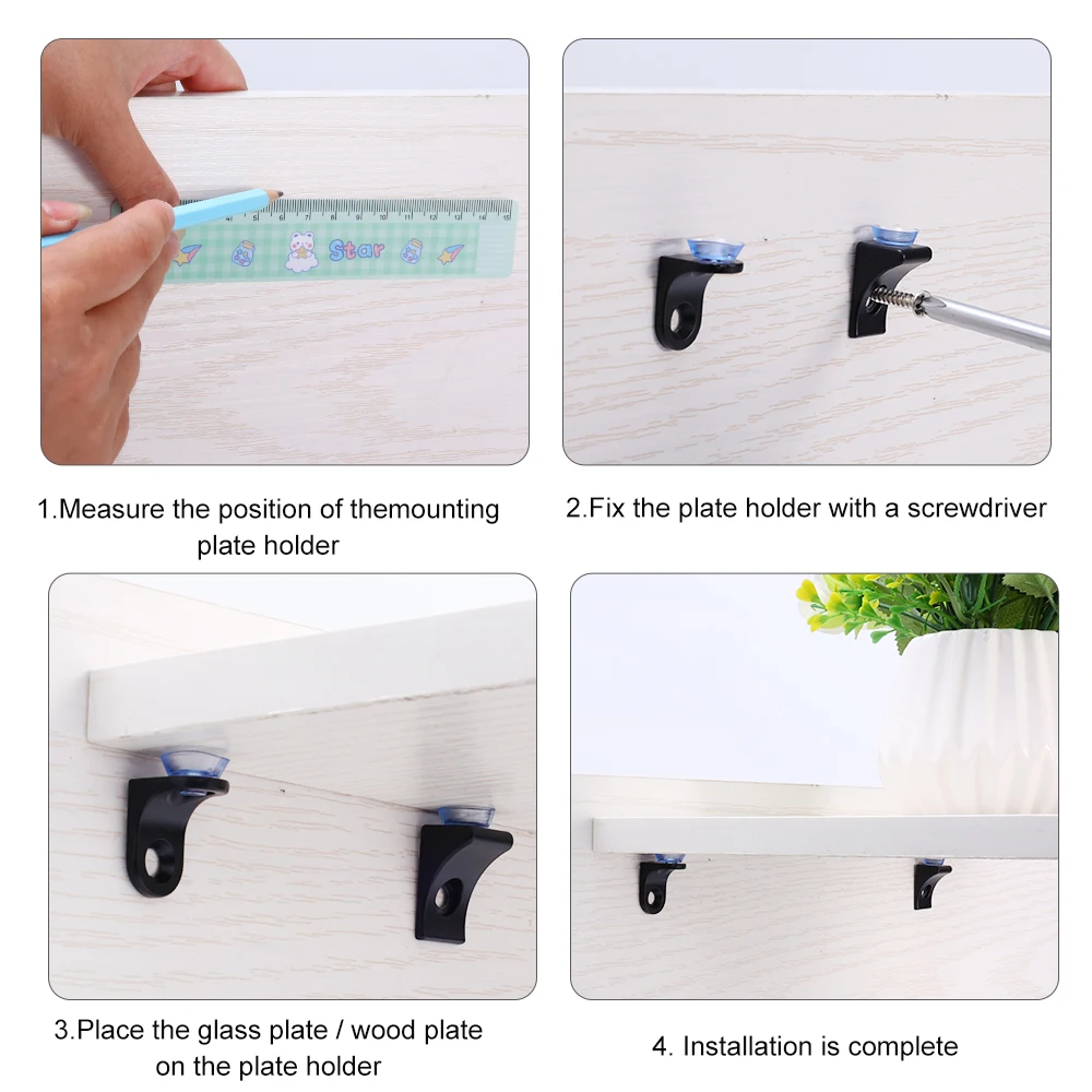 10 Staffe Per Mensole In Vetro - Lega Di Zinco Con Ventosa, Per Cucina E Armadi - Foto 11