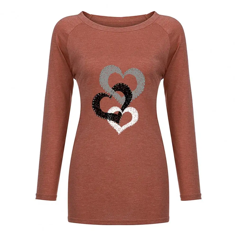 

Женское спортивное пальто, толстовка большого размера с круглым вырезом, женская мягкая футболка с длинным рукавом и рисунком в виде сердца для весны