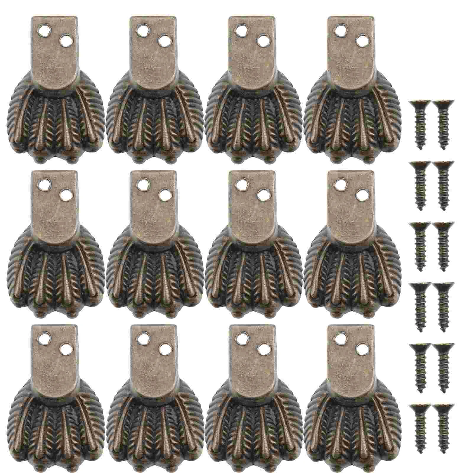 

12 шт. домашняя противоскользящая шкатулка для украшений, основание для ног, мебель, заколки-невидимки, декоративные (бронзовые)