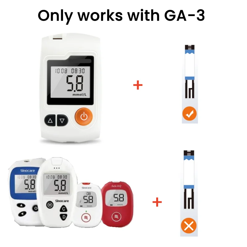 Blood Glucose Strips Blood Test Strips 50/200/500/pcs for GA-3 Blood Glucose Meter Monitor