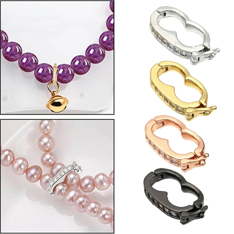 Beebeecraft Fermagli Accorciatori Per Collana – 8 Pezzi In Ottone Con Zirconia Cubica, 2 Colori, Per Creazione Gioielli Fai Da Te