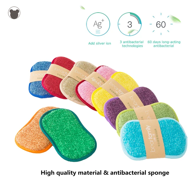 Dish Washing Sponges for Kitchen Cleaning, Magic Sponge Scrubber Sponges  for Dishwashing Bathroom Accessories 4-pack 