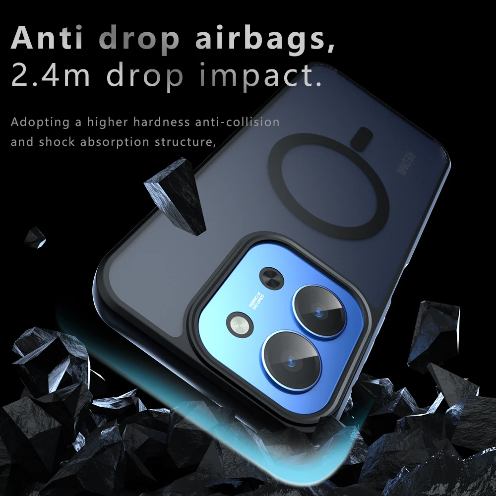 Magnetic Wireless Charging Translucent Matte Shockproof Phone Case