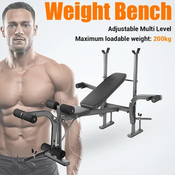 Panca pesi standard, set da panca con imbottitura per arricciatura predicatore e sviluppatore delle gambe, attrezzatura per sollevamento pesi per tutto il corpo