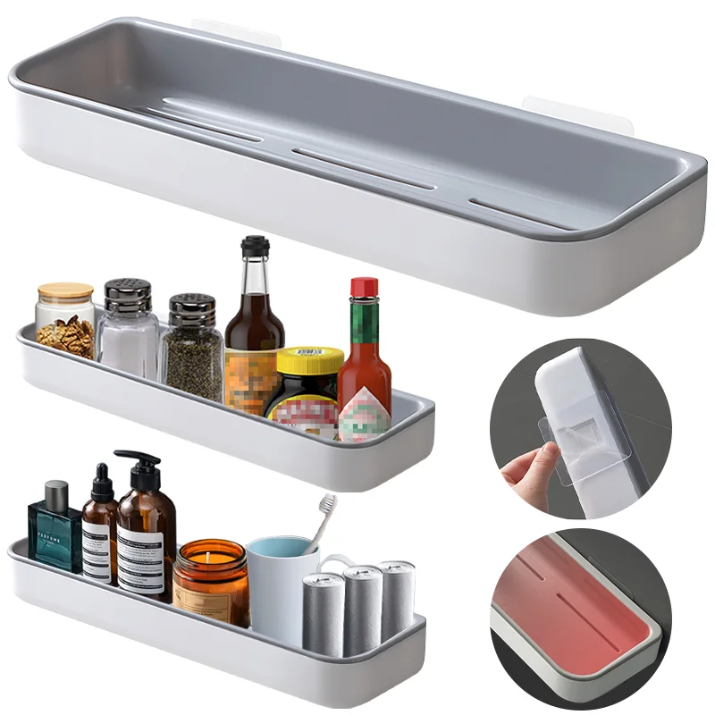 

1pcs Toilet Bathroom Cabinet Rack Storage Wall Hanging Perforation-Free Toilet Rack Shelf Organizer Kitchen Cabinet Rack Storage