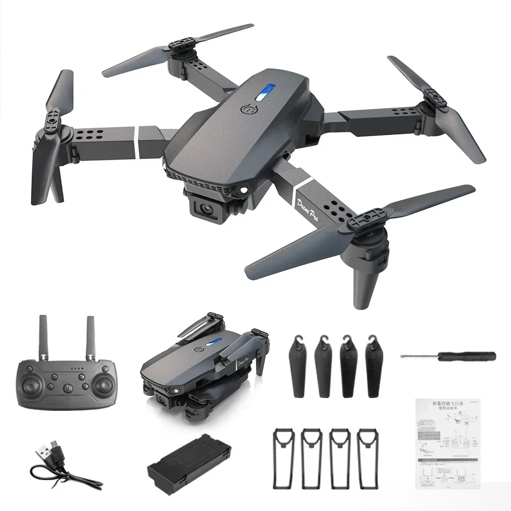 Drone pliable 4K 1080P double caméra WiFi FPV RC Quadricoptère avec maintien d'altitude
