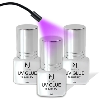 JOMAY UV Glue Lash Glue Extra Strong Eyelash Glue Extension Supplies UV Glue 5ML Waterproof Adhesive 3 bottles 1