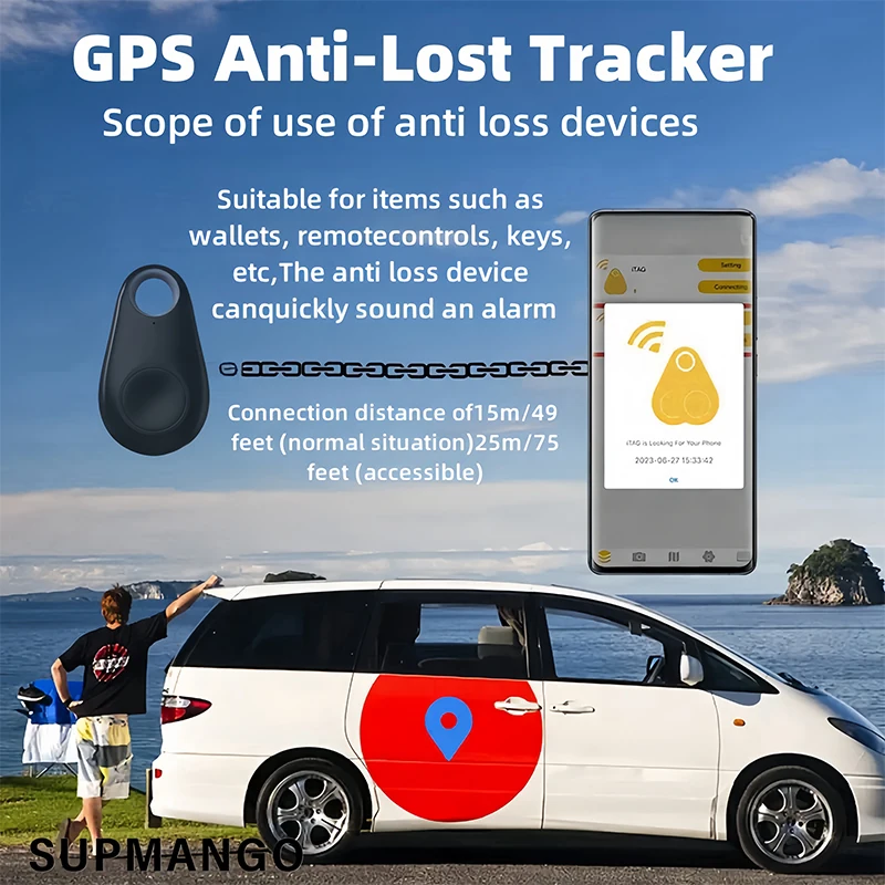 GPS Bluetooth Tracker Mini GPS Mobile BT Anti-Lost Tracker Two-way Positioning IOS Android Smart Locator Accessory Find Pets Children Wallets