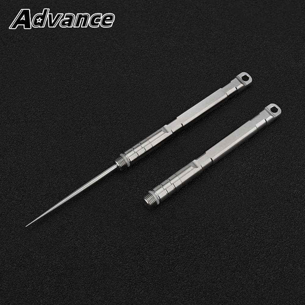 1pc Titanium Alloy Toothpick Key Chain Accessories Fruit Stick Toothpick Holder Portable Outdoor EDC Tool 2